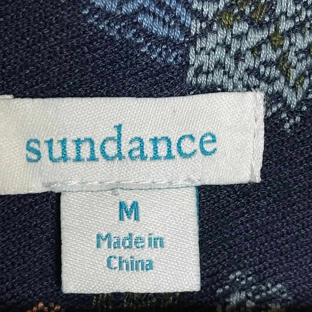 Sundance Alpine Coast Jacket size Medium Embroidered Bohemian Blazer Navy Floral - Picture 5 of 10